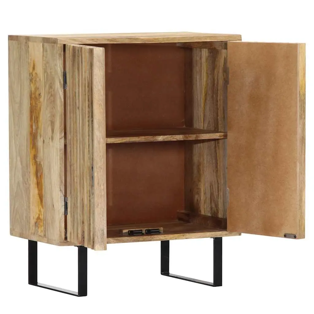 Sideboard Solid Mango Wood Brown 60x35x75 cm 2 Door Cabinet Storage Buffet