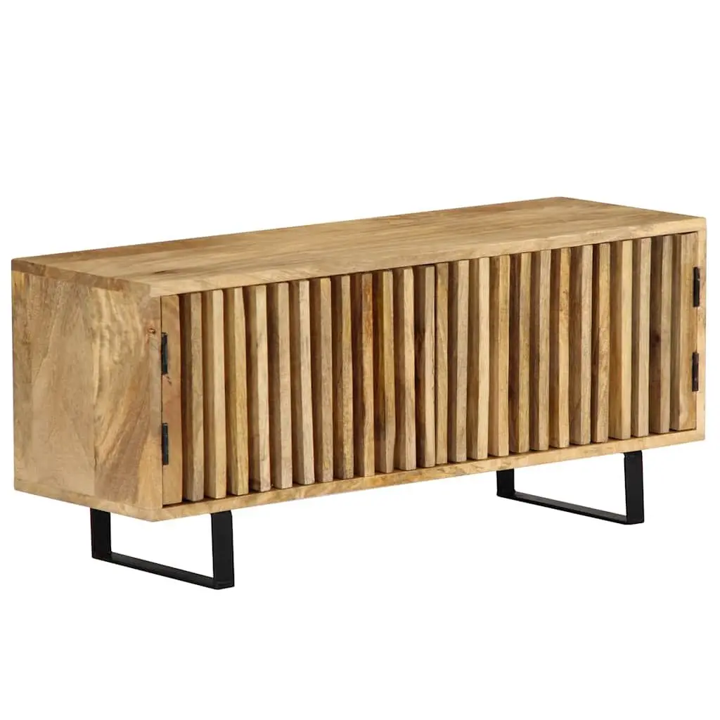 TV Cabinet 90x30x40 cm Brown Solid Mango Wood Storage Unit with Doors