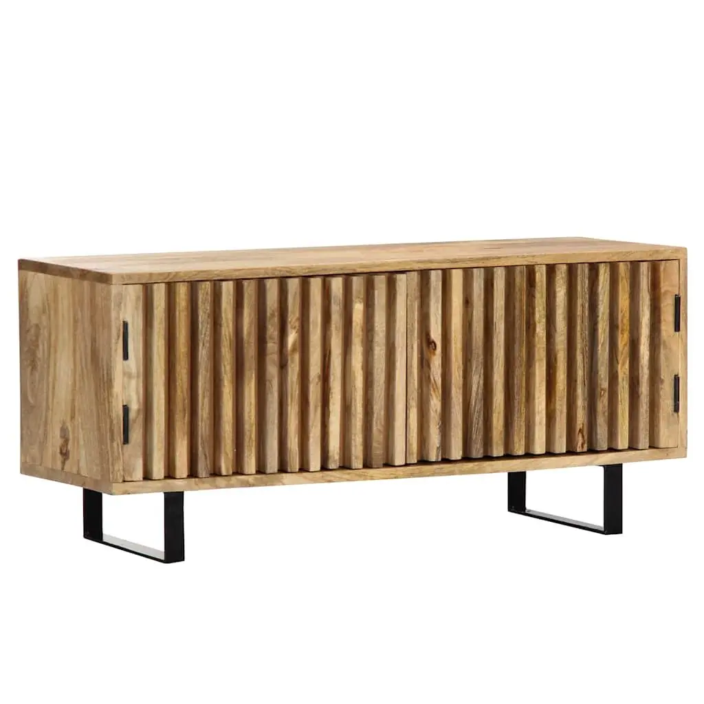 TV Cabinet 90x30x40 cm Brown Solid Mango Wood Storage Unit with Doors