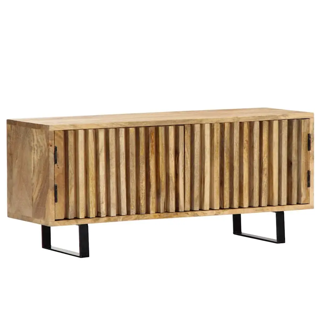 TV Cabinet 90x30x40 cm Brown Solid Mango Wood Storage Unit with Doors