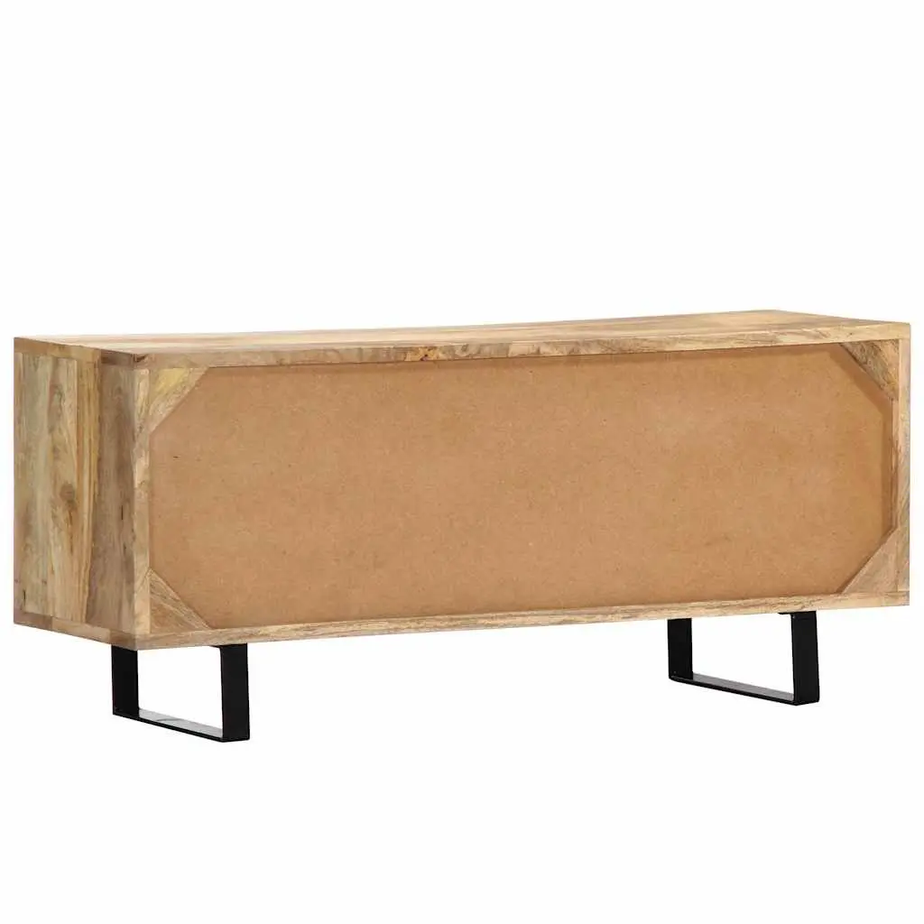 TV Cabinet 90x30x40 cm Brown Solid Mango Wood Storage Unit with Doors