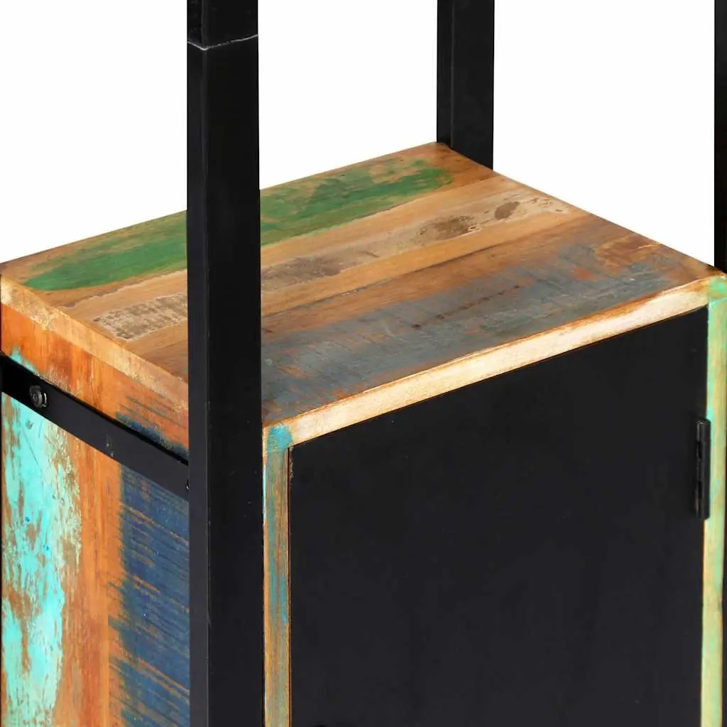 Reclaimed Wood Bookshelf Distinctive 45x30x171 cm Storage Cabinet with Shelves