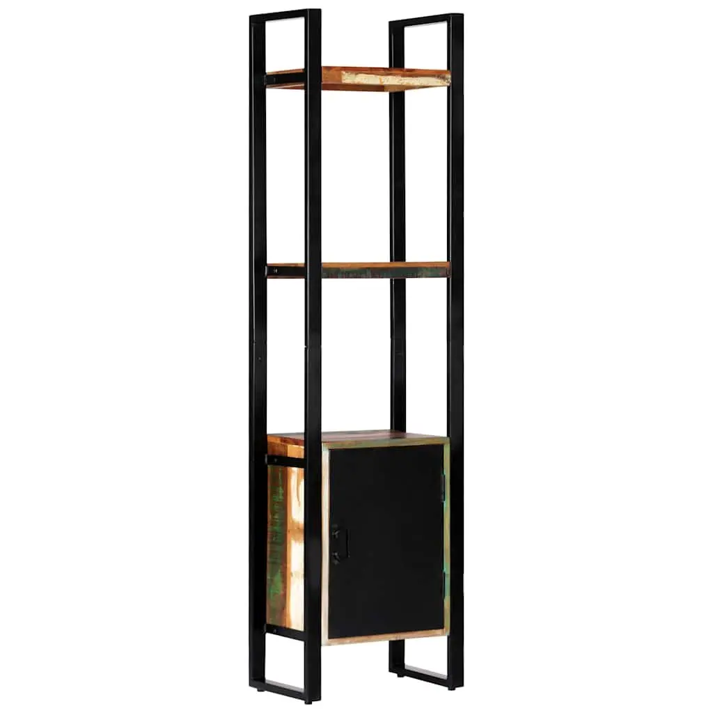 Reclaimed Wood Bookshelf Distinctive 45x30x171 cm Storage Cabinet with Shelves