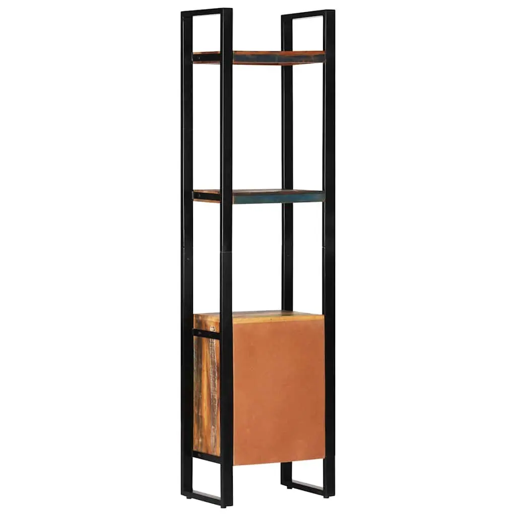 Reclaimed Wood Bookshelf Distinctive 45x30x171 cm Storage Cabinet with Shelves