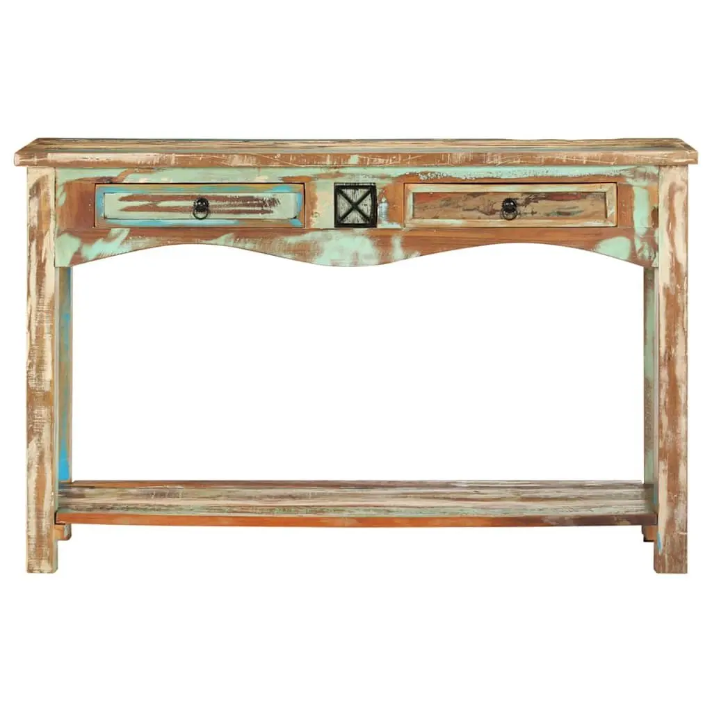 End Table Console Cabinet 120x40x75cm Solid Reclaimed Wood Drawers Shelf