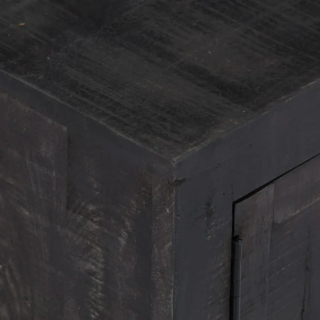 TV Cabinet Vintage Style Black Solid Mango Wood 118x30x40cm Storage Unit