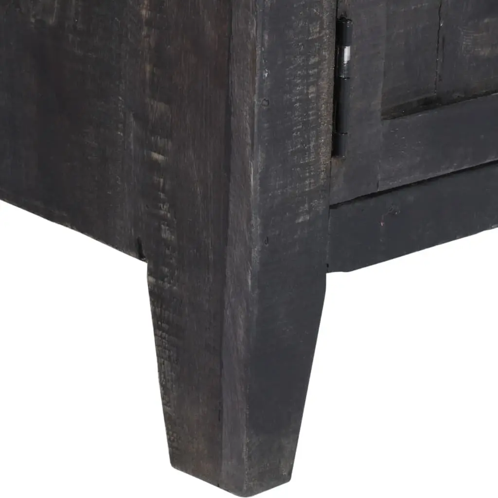 TV Cabinet Vintage Style Black Solid Mango Wood 118x30x40cm Storage Unit