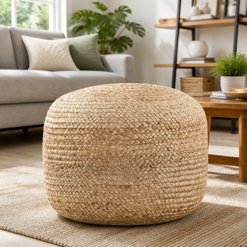 Handmade Jute Pouffe Footstool