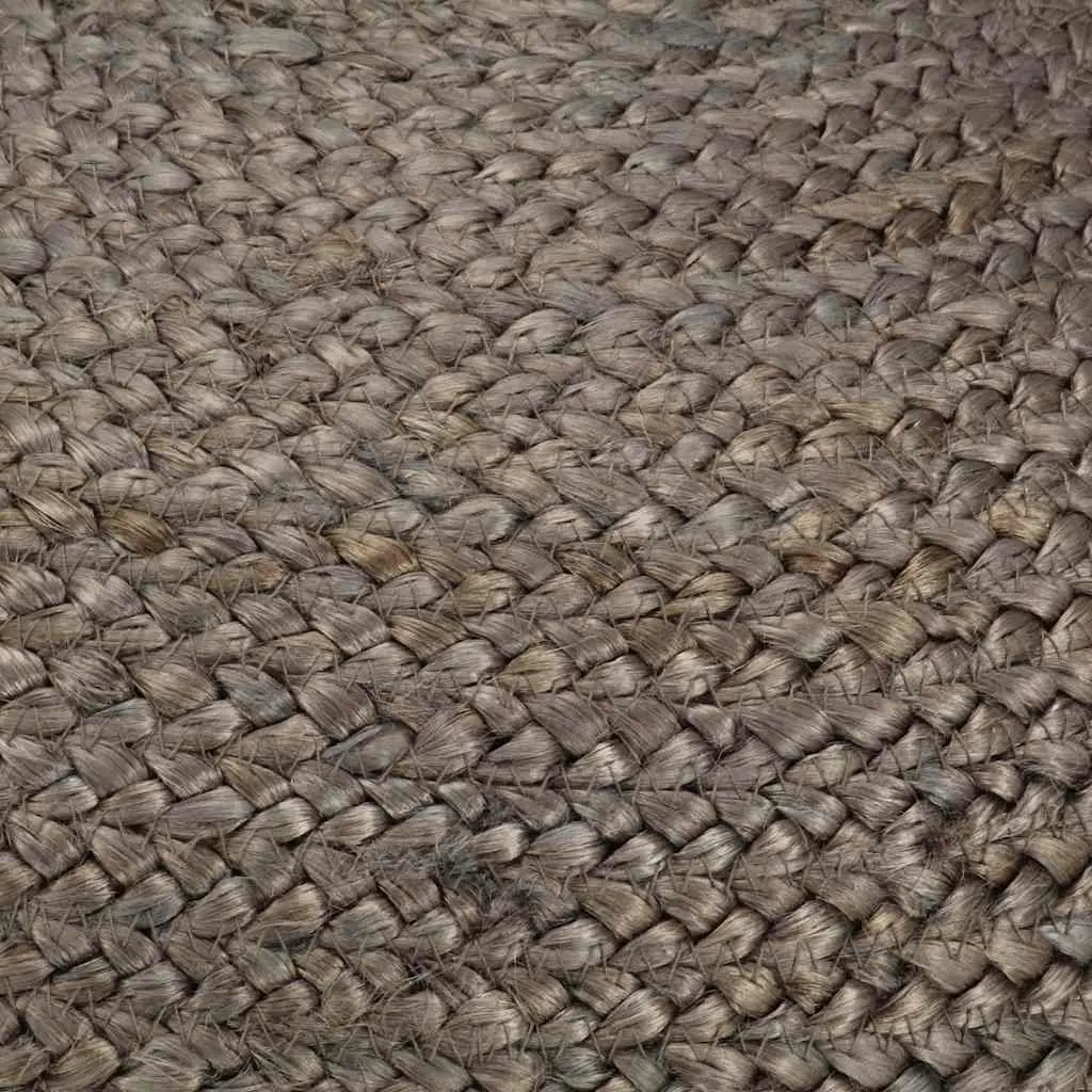 Pouffe Footstool Handmade Grey Braided Jute Foam Filled 45 x 30 cm