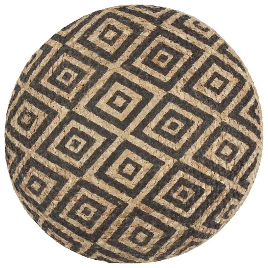 Black Braided Jute Pouffe