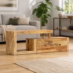 TV Cabinet 120x30x40cm Solid Mango Wood Brown Furniture Storage Unit