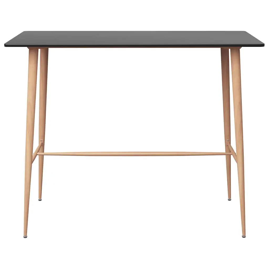 Bar Table Black MDF Top with Metal Legs 120 x 60 x 105 cm