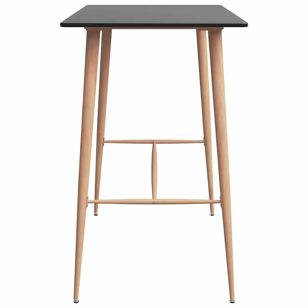 Bar Table Black MDF Top with Metal Legs 120 x 60 x 105 cm