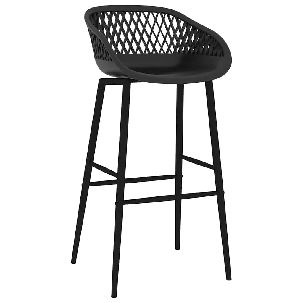 Bar Stools Set 4 pcs Black Counter Chairs Pub Seating Kitchen Dining Furniture