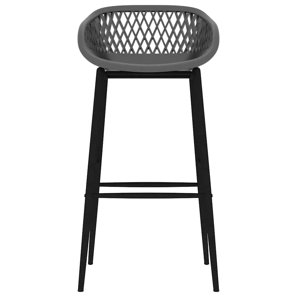 Bar Stools Grey Mesh Seat Backrest 4 Piece Set