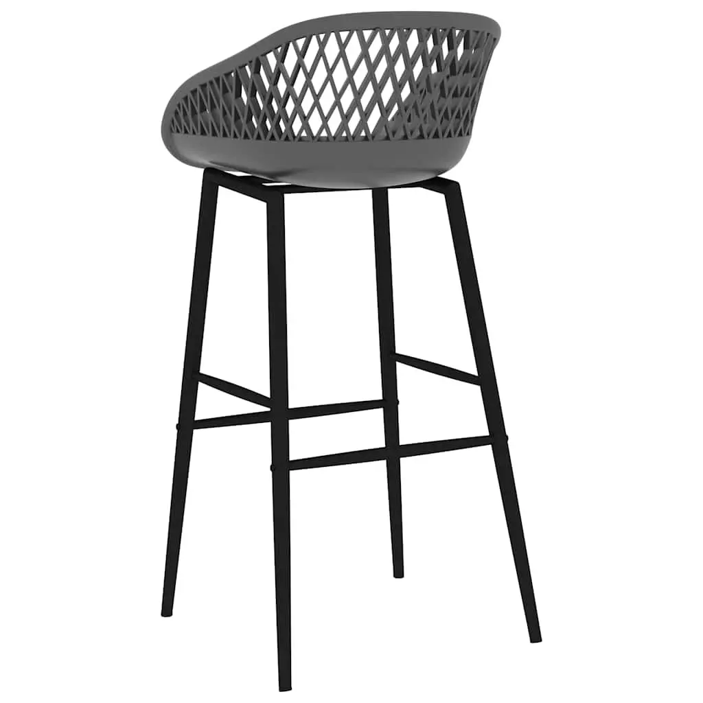Bar Stools Grey Mesh Seat Backrest 4 Piece Set