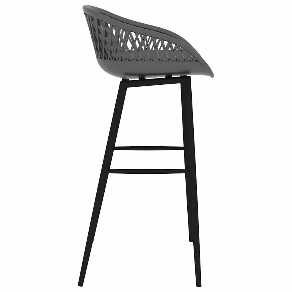 Bar Stools Grey Mesh Seat Backrest 4 Piece Set