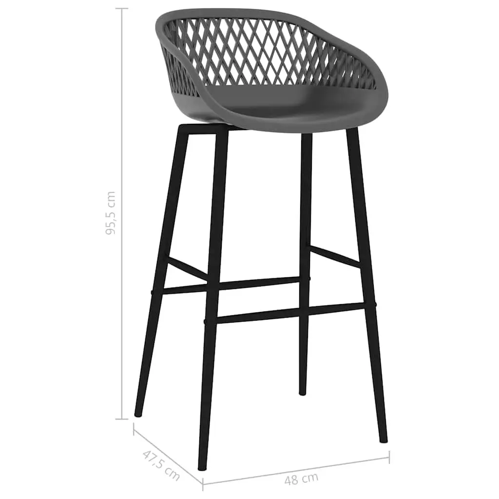 Bar Stools Grey Mesh Seat Backrest 4 Piece Set