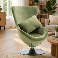Your New Favorite Spot: Green Velvet Swivel Egg Chair