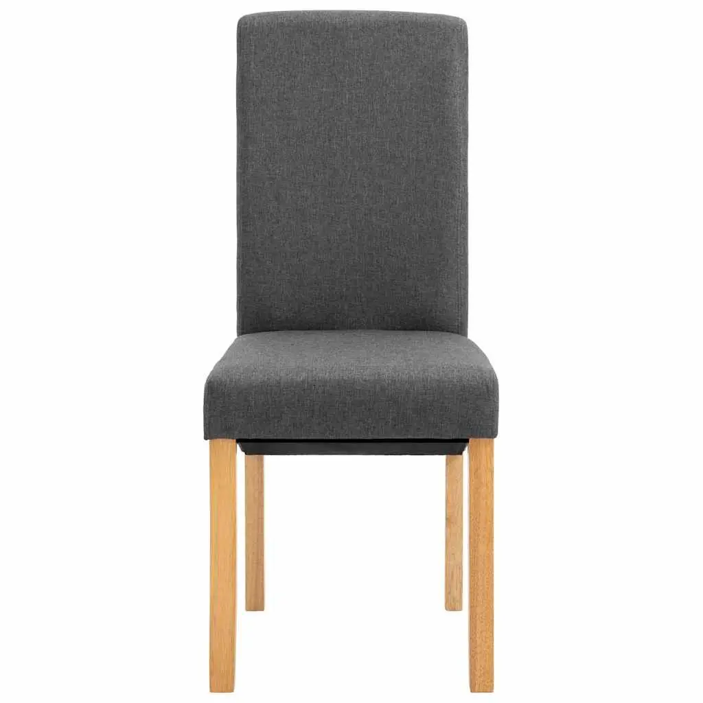 Dining Chairs Grey Fabric Set of 2 Kitchen Living Room Seating