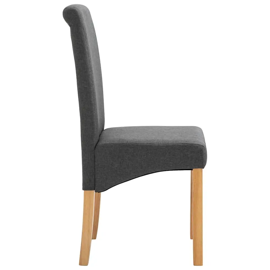 Dining Chairs Grey Fabric Set of 2 Kitchen Living Room Seating