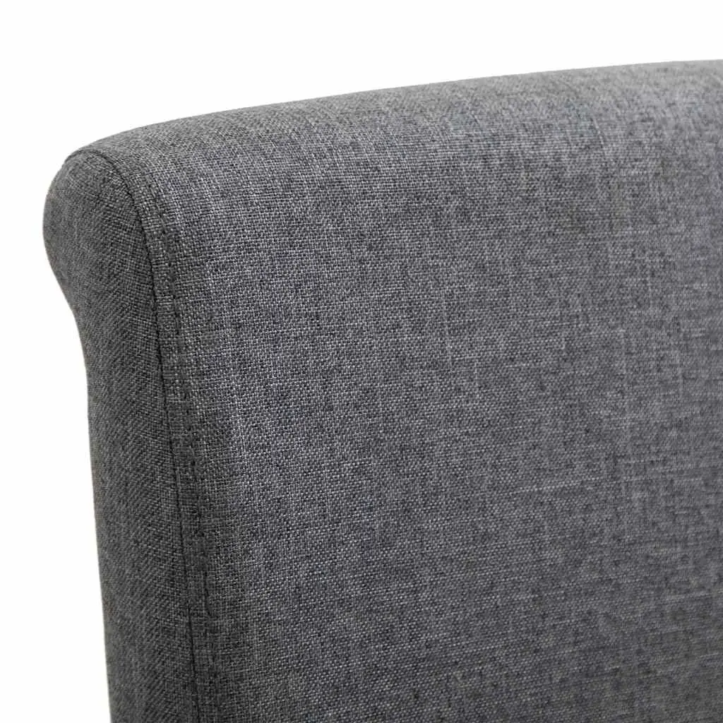 Dining Chairs Grey Fabric Set of 2 Kitchen Living Room Seating