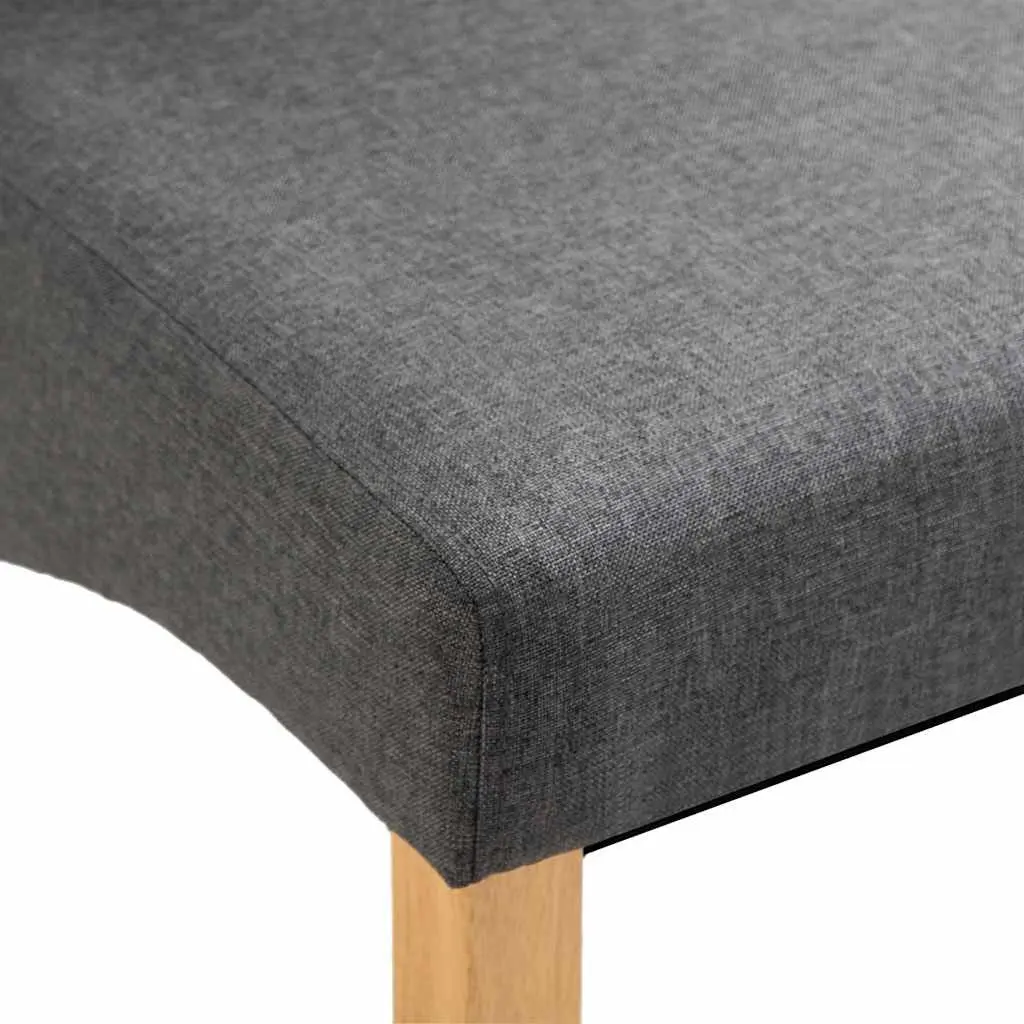 Dining Chairs Grey Fabric Set of 2 Kitchen Living Room Seating