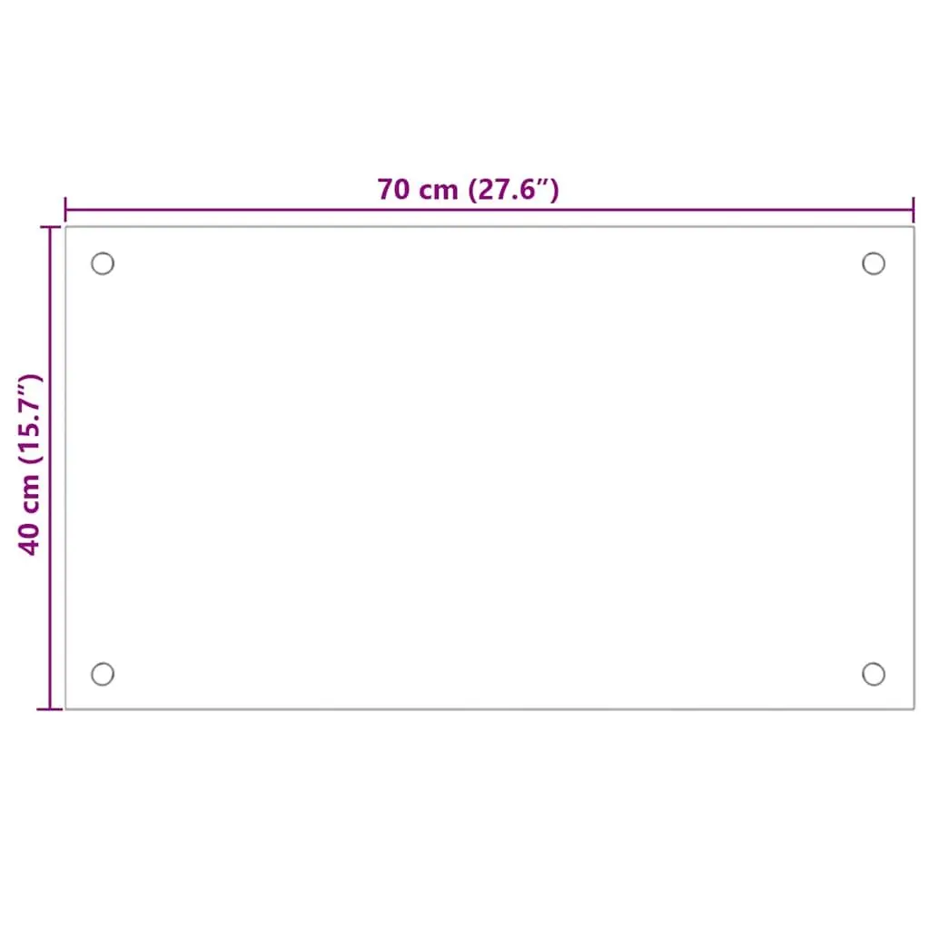 Kitchen Backsplash Splashback 70x40cm Tempered Glass Transparent Wall Protection