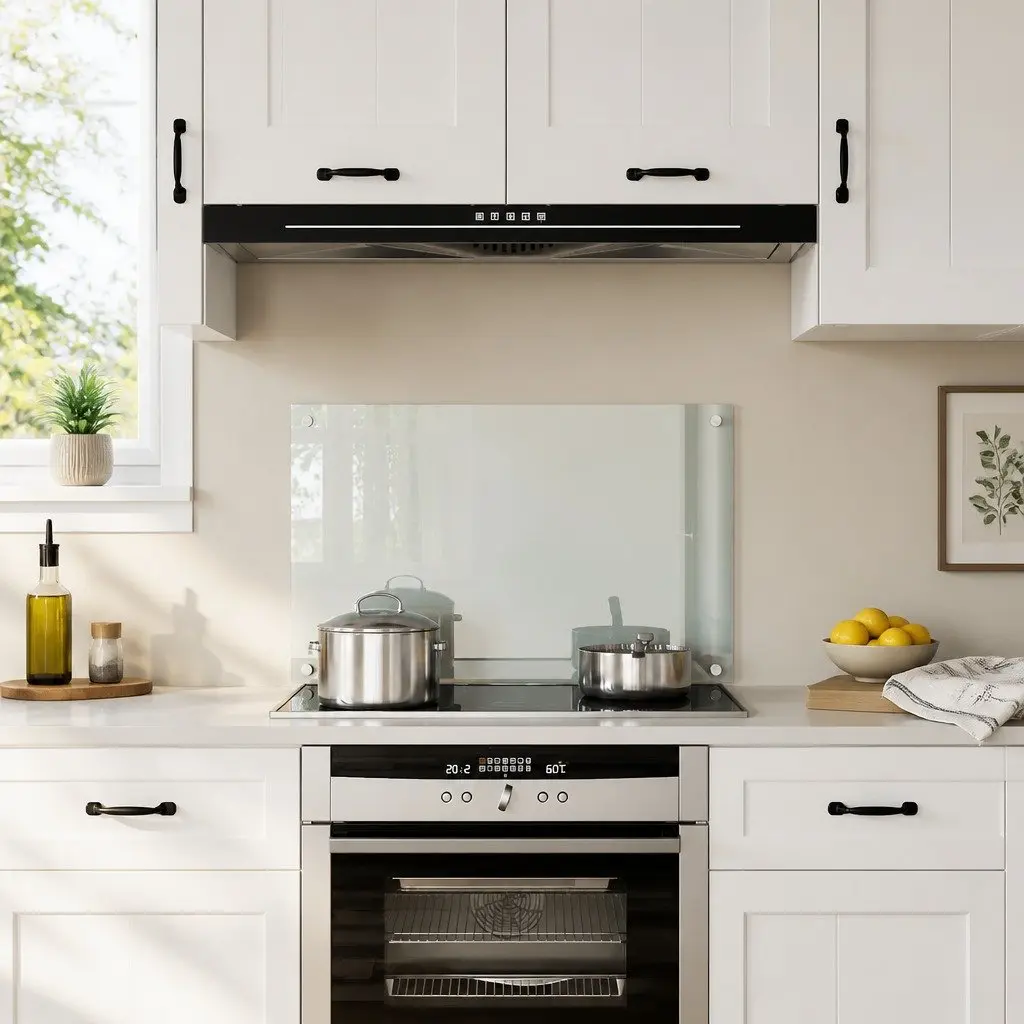 Tempered Glass Kitchen Backsplash Splashboard 80x50 cm Transparent Wall