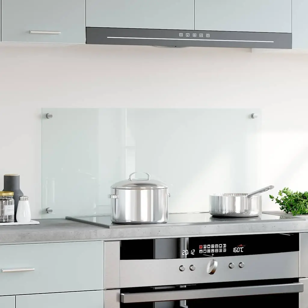 Kitchen Backsplash Splashback Tempered Glass Transparent 90x40cm Heat Resistant