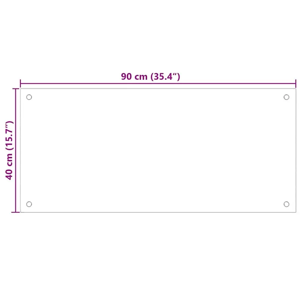 Kitchen Backsplash Splashback Tempered Glass Transparent 90x40cm Heat Resistant