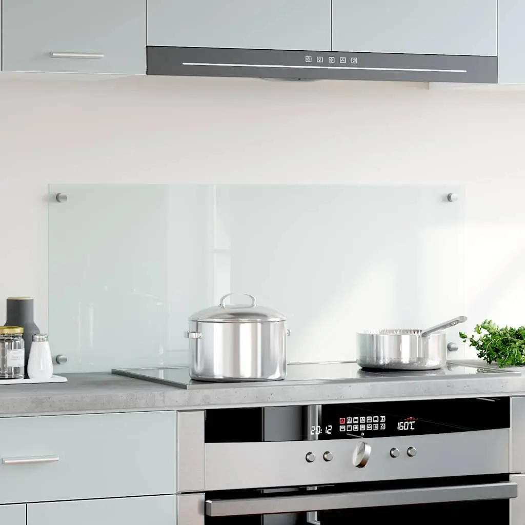 Kitchen Backsplash Tempered Glass Heat-Resistant Transparent 100x40cm