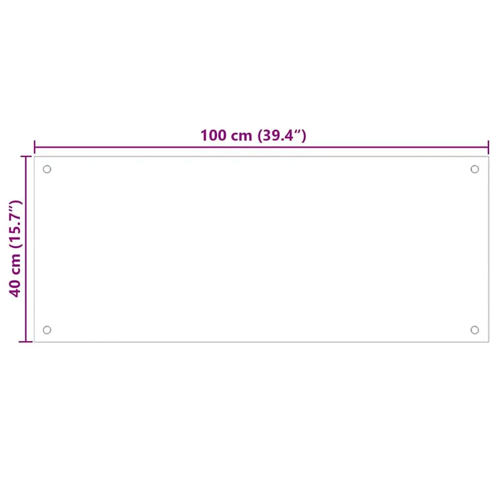 Kitchen Backsplash Tempered Glass Heat-Resistant Transparent 100x40cm