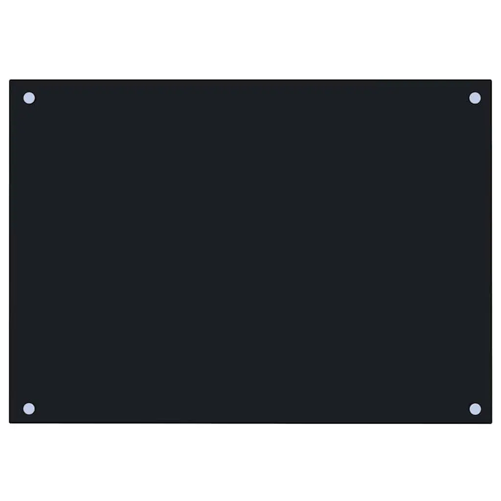 Kitchen Backsplash Tempered Glass Splash Guard 70x50 cm Black Heat Resistant