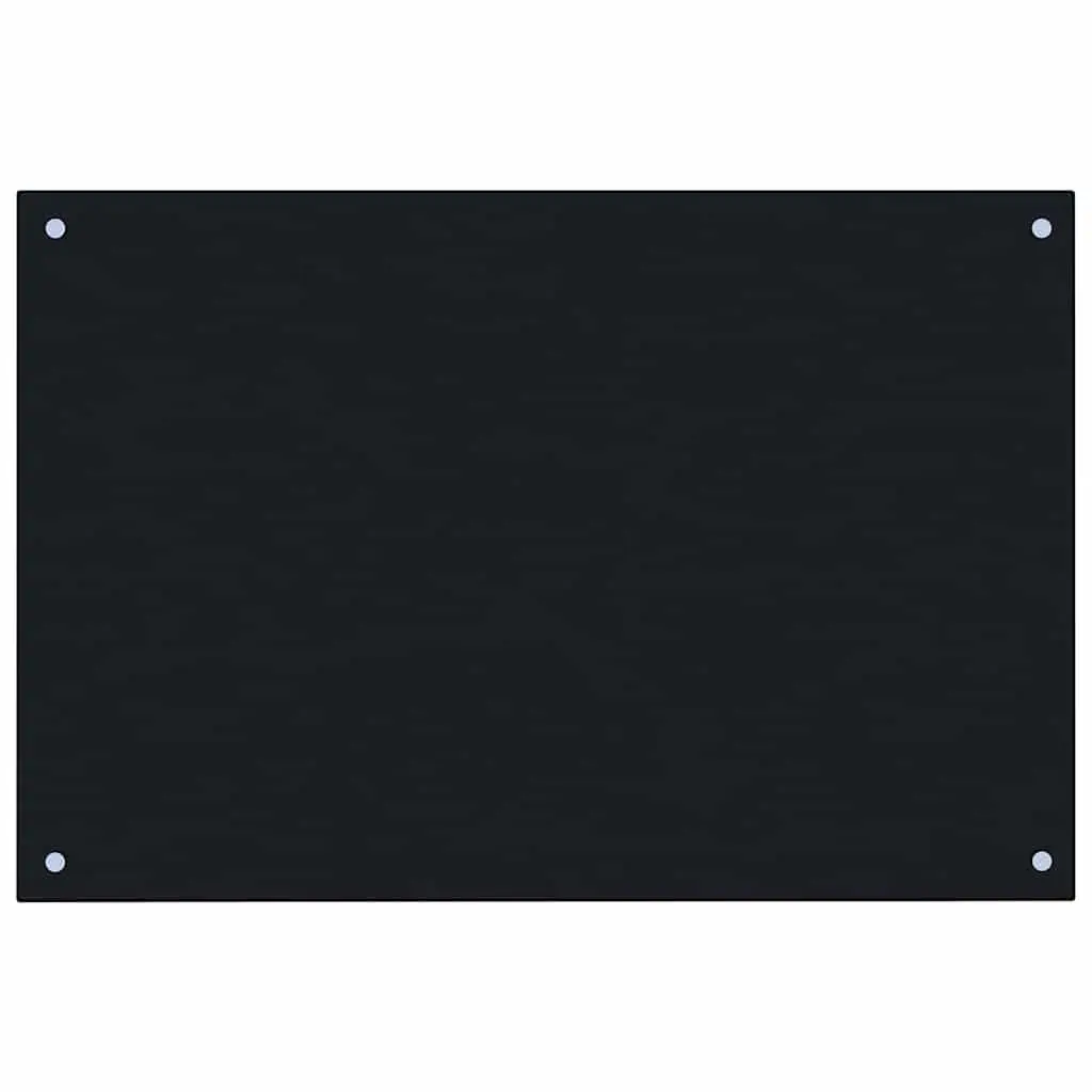 Kitchen Backsplash Tempered Glass Black 90x50 cm Splash Guard