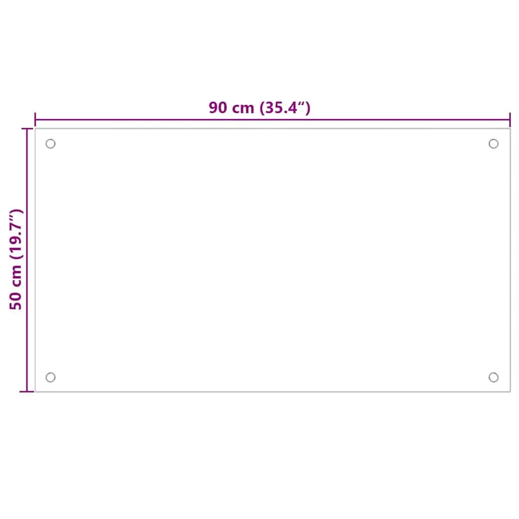 Kitchen Backsplash Tempered Glass Black 90x50 cm Splash Guard