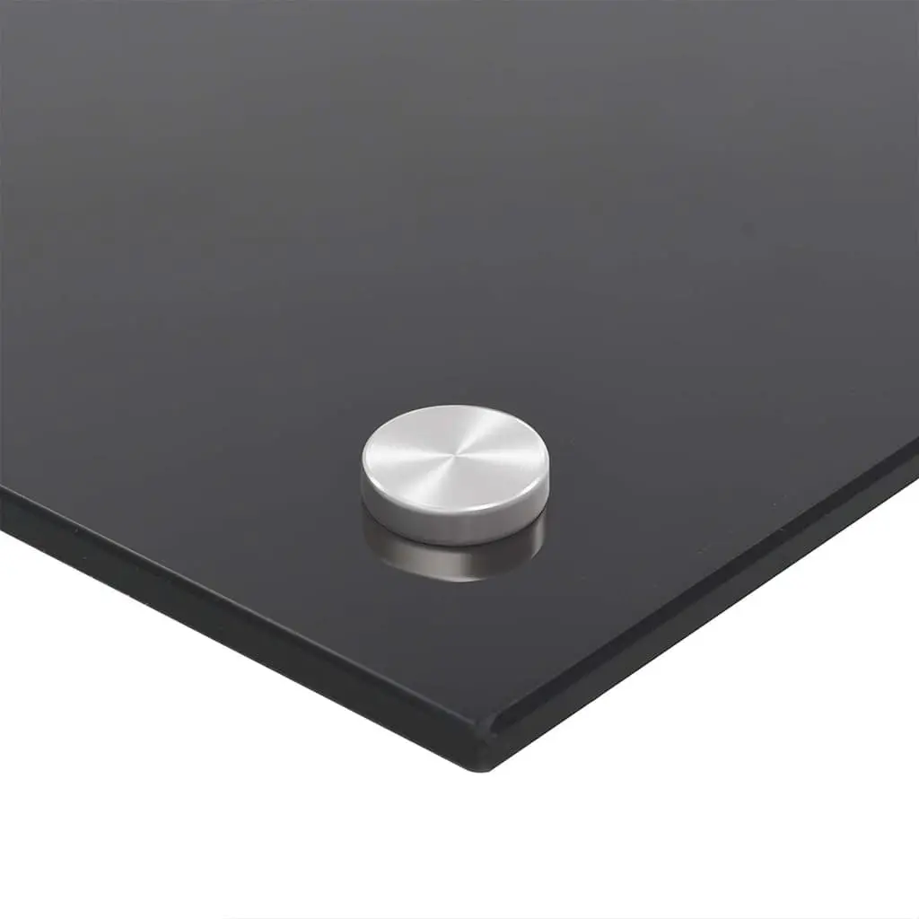 Tempered Glass Kitchen Backsplash 90x60cm Black Heat Resistant Splash Guard