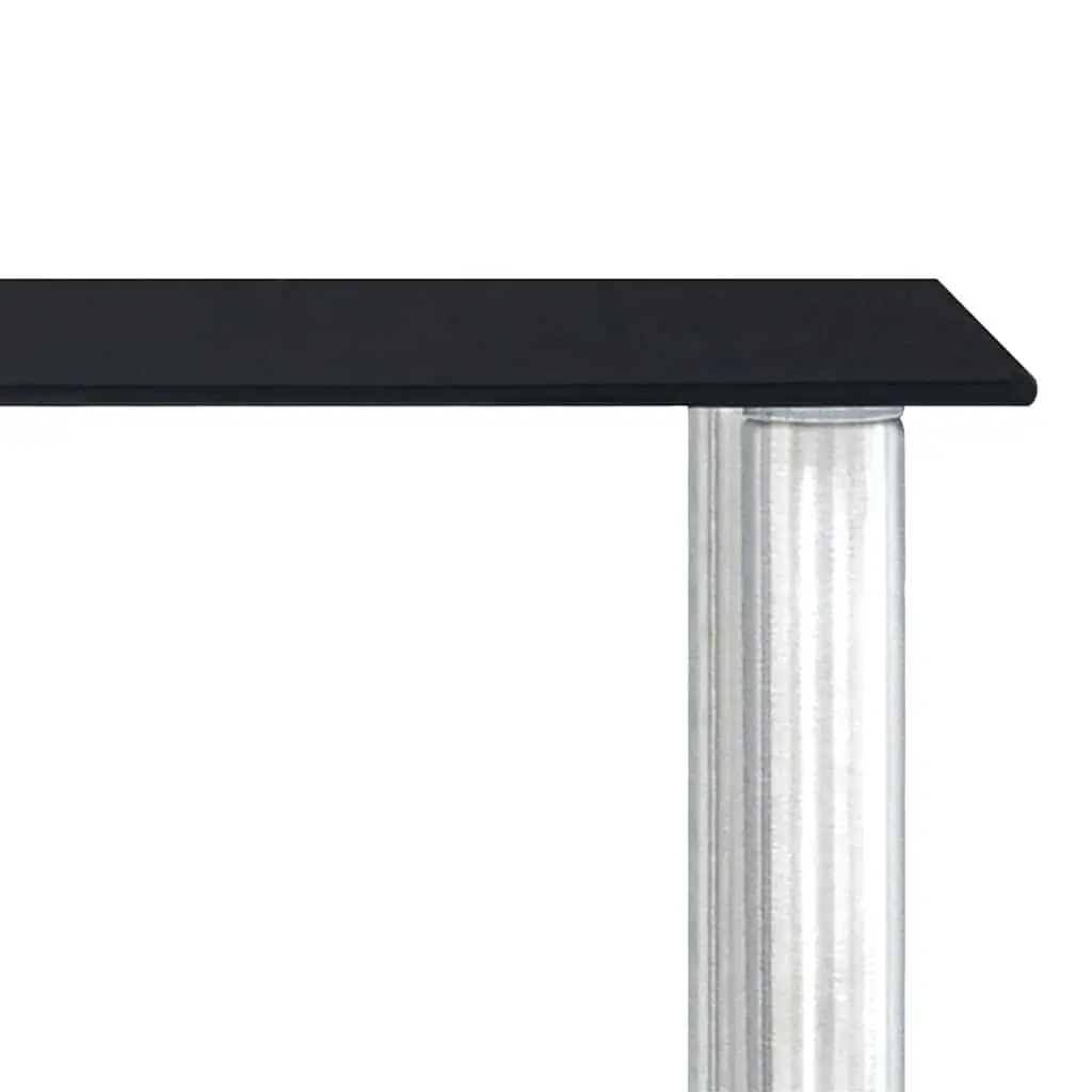 2-Tier Kitchen Shelf Black Tempered Glass Storage Organiser 45 x 16 x 26 cm