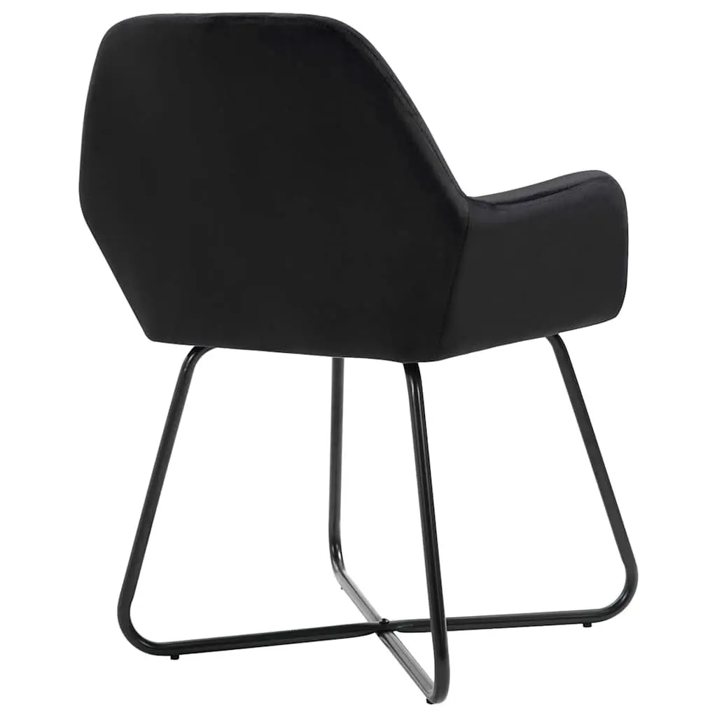 Dining Chairs Black Velvet Soft Upholstery with Armrests 2 Piece