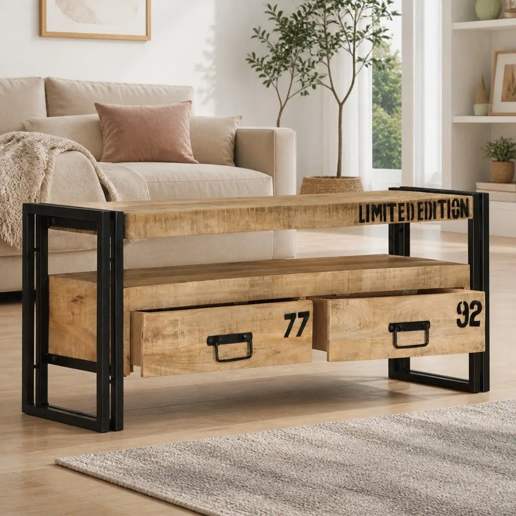 TV Cabinet in Solid Mango Wood