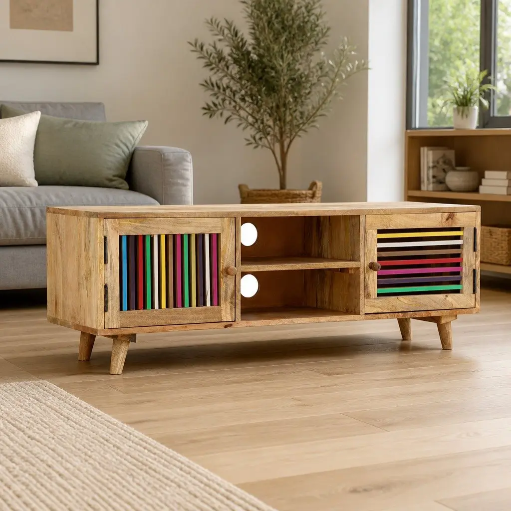 TV Cabinet 120x30x40cm in Solid Mango
