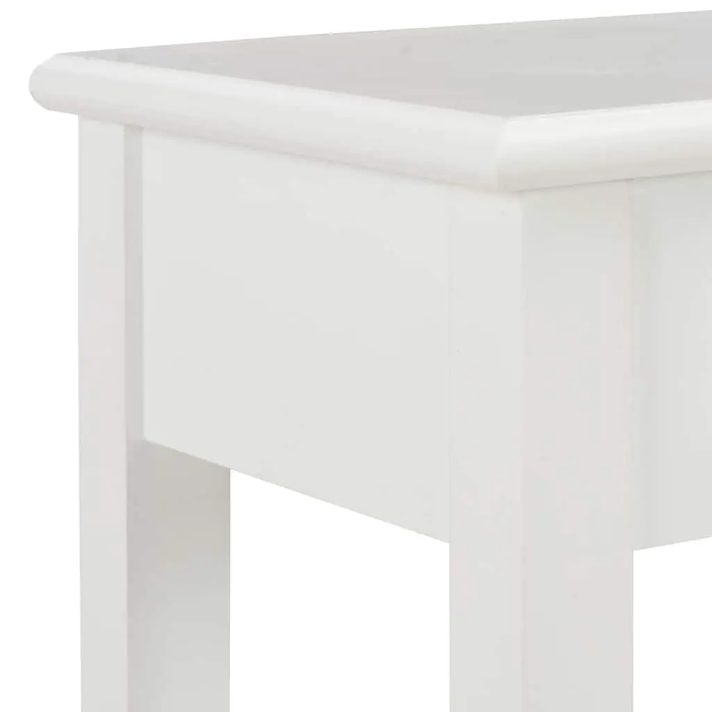 White Wooden Console Table 110x35x80 cm End Table with Drawers and Shelf Storage