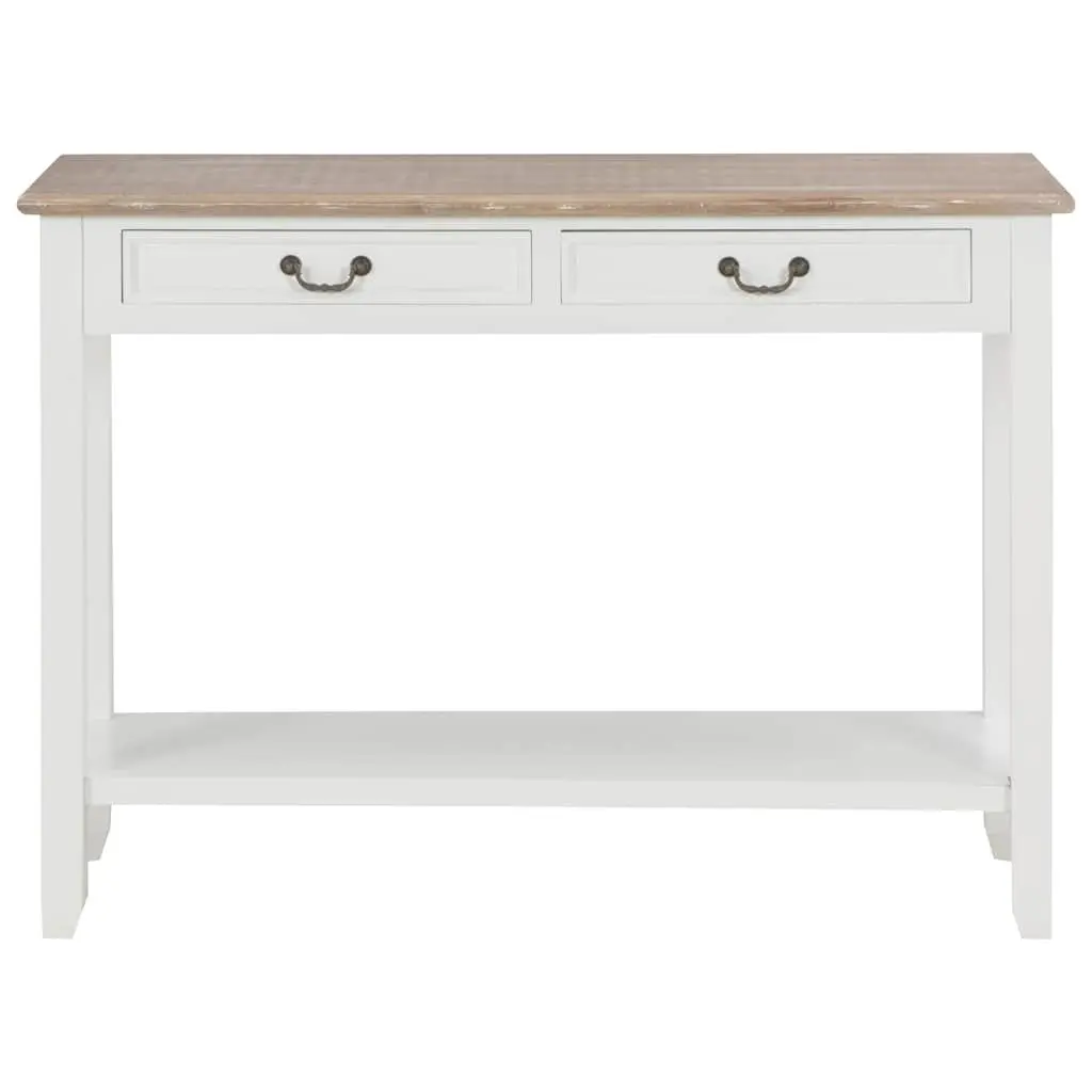 Console Table White 110x35x80 cm Wooden with Drawers and Shelf for Entryway Hallway Living Space