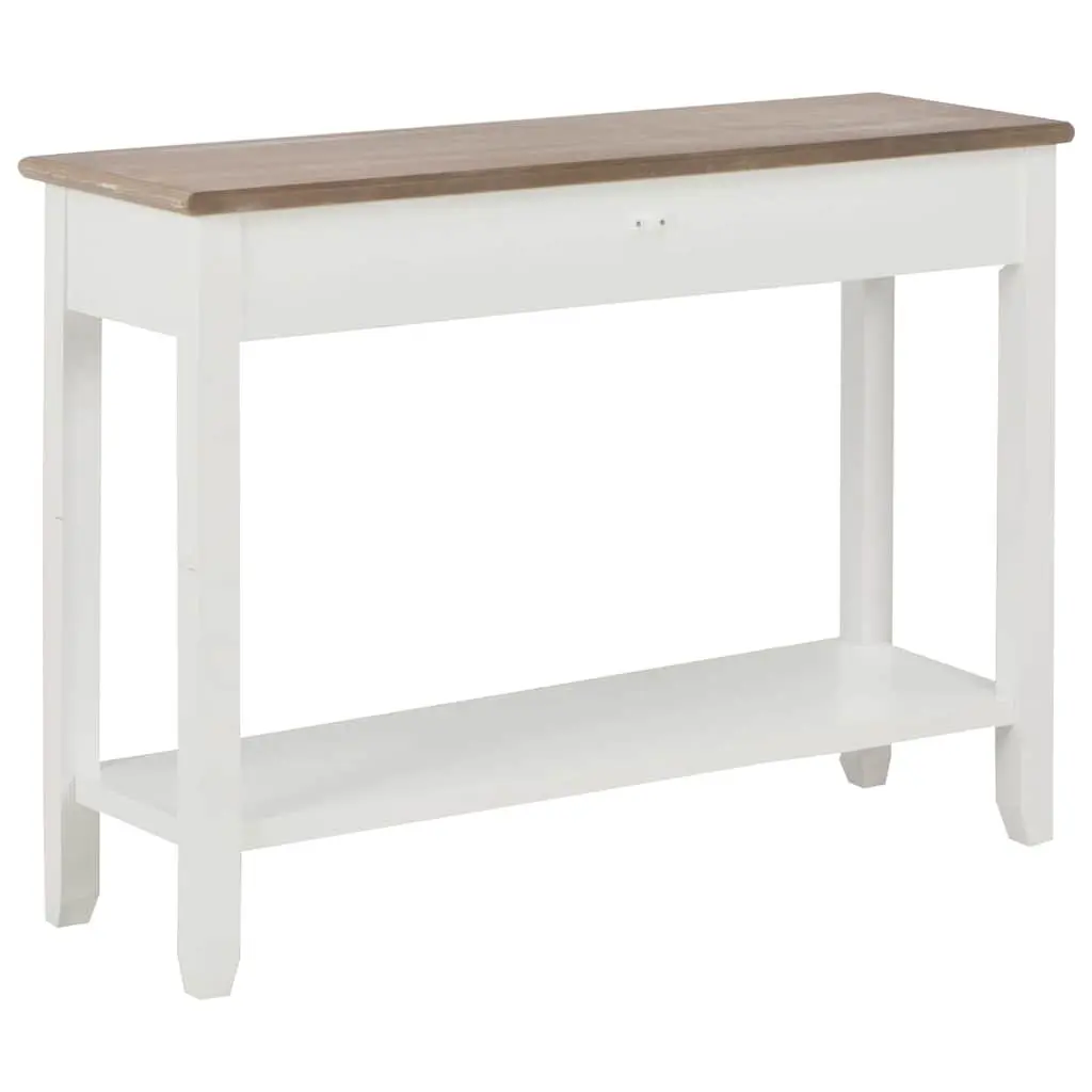 Console Table White 110x35x80 cm Wooden with Drawers and Shelf for Entryway Hallway Living Space