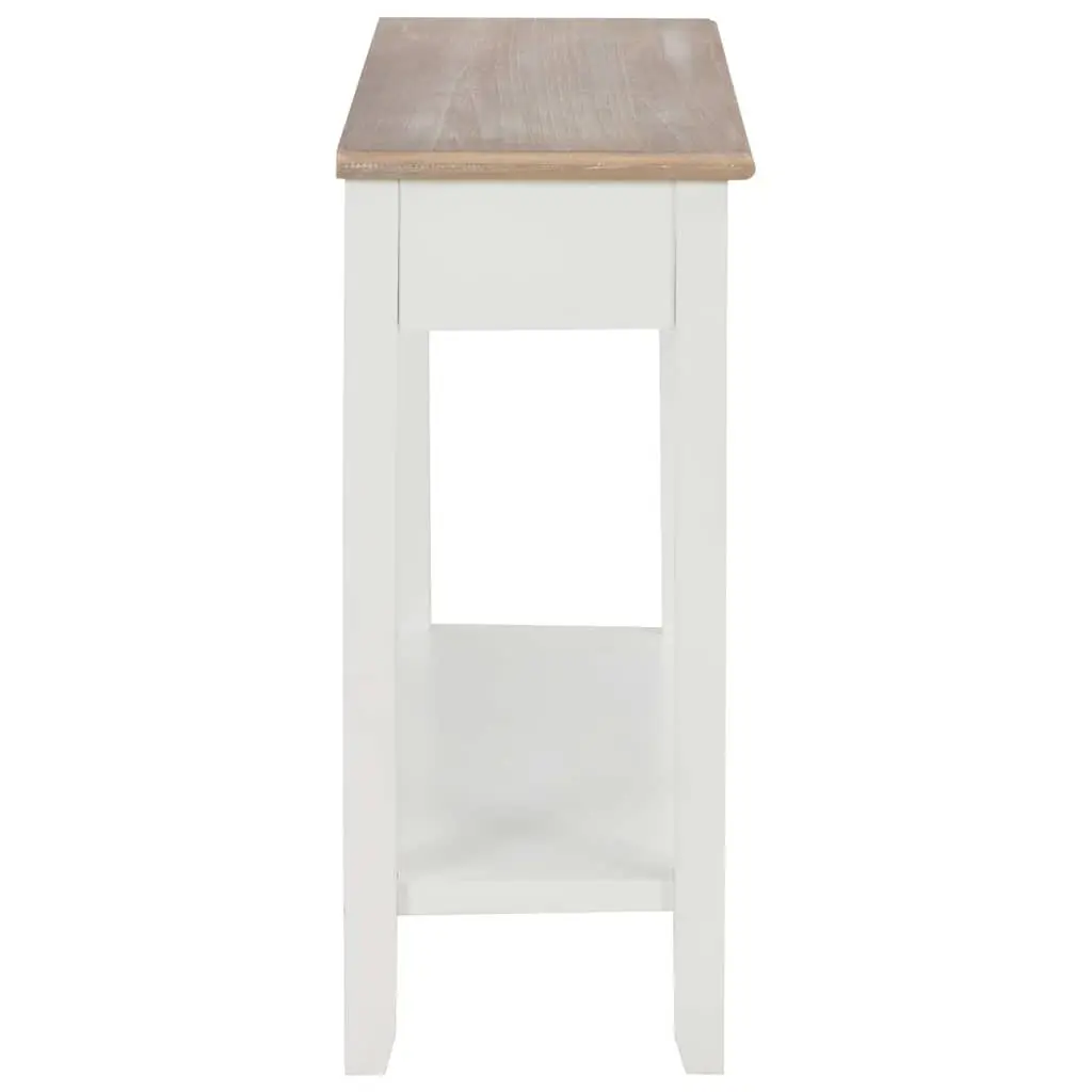 Console Table White 110x35x80 cm Wooden with Drawers and Shelf for Entryway Hallway Living Space