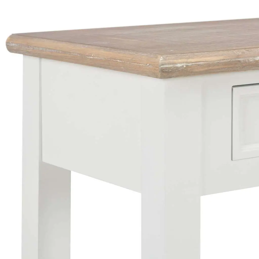 Console Table White 110x35x80 cm Wooden with Drawers and Shelf for Entryway Hallway Living Space
