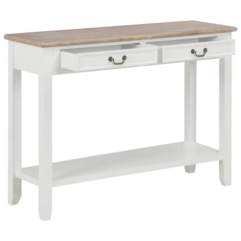 Console Table White 110x35x80 cm Wooden with Drawers and Shelf for Entryway Hallway Living Space