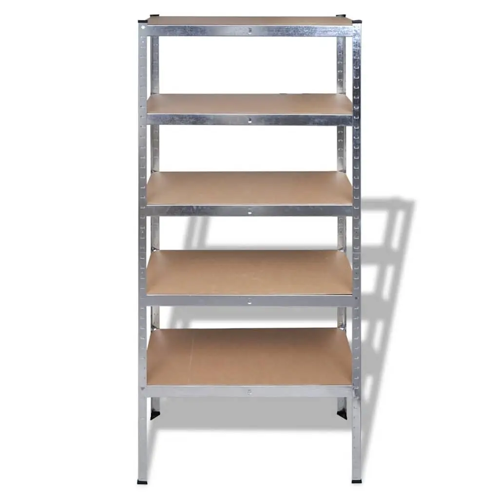 Storage Rack Shelf Unit Industrial Brown 5 Piece Set