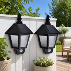 Your Outdoor Companion: Solar Wall Lamp with Motion Sensor - 2 Pack