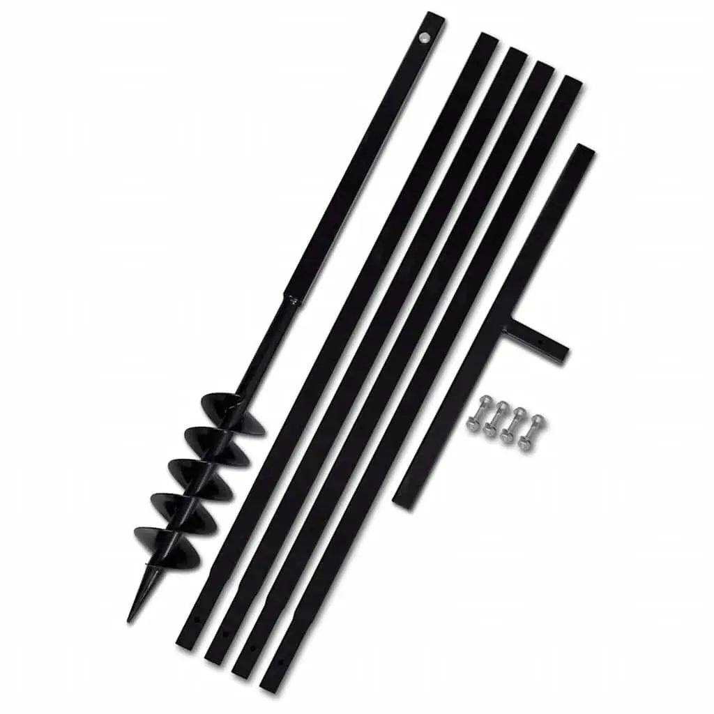 Ground Drill Auger 100mm with Handle Extension Tubes 5m Steel Soil Aeration